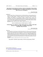 The effects of explicit instructions of reading strategies on reading comprehension at school of foreign languages, Thai Nguyen University
