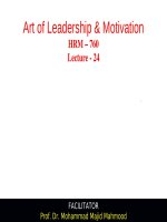 Lecture Art of Leadership and Motivation - Lecture 24