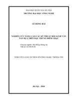 Tóm tắt Luận án Tiến sĩ Công nghệ thông tin: Nghiên cứu nâng cao các kỹ thuật số sánh vân tay dựa trên đặc trưng điểm trạc