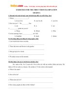 Bài tập ôn thi học kỳ 1 môn: Tiếng Anh lớp 6