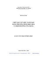 Chế tạo vật liệu nano zno bằng phương pháp điện hóa và định hướng ứng dụng 