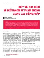 Một vài suy nghĩ về diễn ngôn sư phạm trong giảng dạy tiếng Pháp