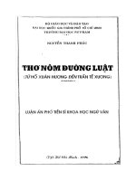 Luận án phó Tiến sĩ Khoa học ngữ văn: Thơ Nôm Đường luật (từ Hồ Xuân Hương đến Trần Tế Xương)