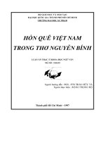Luận án Thạc sĩ Khoa học ngữ văn: Hồn quê Việt Nam trong thơ Nguyễn Bính