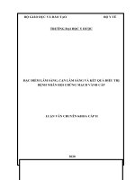 LUẬN VĂN CHUYÊN KHOA CẤP II, ĐỀ TÀI ĐẶC ĐIỂM LÂM SÀNG, CẬN LÂM SÀNG VÀ KẾT QUẢ ĐIỀU TRỊ BỆNH NHÂN HỘI CHỨNG MẠCH VÀNH CẤP