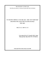 Đề tài: Về chương trình và tài liệu dạy - học Ngữ nghĩa học cho sinh viên, giáo viên ngành Giáo dục tiều học