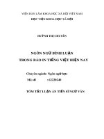 Tóm tắt Luận án Tiến sĩ Ngữ văn: Ngôn ngữ bình luận trong báo in tiếng Việt hiện nay
