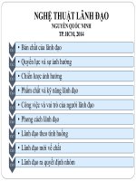 Bài giảng Nghệ thuật lãnh đạo: Chương 8 - Nguyễn Quốc Ninh