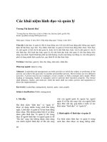 Các khái niệm lãnh đạo và quản lý