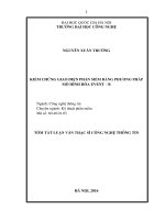 Tóm tắt Luận văn Thạc sĩ Công nghệ thông tin: Kiểm chứng giao diện phần mềm bằng phương pháp mô hình hóa Event - B