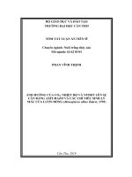 Tóm tắt Luận án tiến sĩ: Ảnh hưởng của CO2, nhiệt độ và nitrit lên sự cân bằng axít bazơ và các chỉ tiêu sinh lý máu của lươn đồng (Monopterus albus Zuiew, 1793)