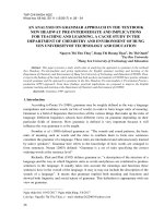 An analysis on grammar approach in the textbook New Headway Pre-intermediate and implications for teaching and learning a cacse study in the department of chemistry and environment of Hung