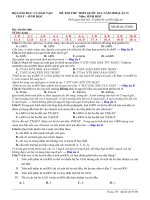 ĐA đề THI THỬ CHẤT   SINH học lần 2 