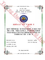 Hoàn thiện chu trình kiểm toán BCTC khoản mục nợ phải trả nhà cung cấp