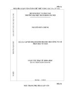 Tóm tắt luận văn Thạc sĩ: Lập kế hoạch kinh doanh cho Công ty cổ phần đầu tư CEO