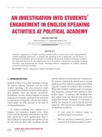 An investigation into students’ engagement in English speaking activities at political academy