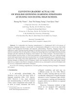 Eleventh graders’ actual use of English listening learning strategies at Duong Van Duong high school