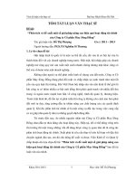 Tóm tắt luận văn Thạc sĩ: Phân tích và đề xuất một số giải pháp nâng cao hiệu quả hoạt động tài chính của Công ty Cổ phần May Sông Hồng