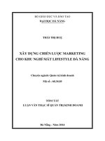 Tóm tắt luận văn Thạc sĩ Quản trị kinh doanh: Chiến lược Marketing tại Lifestyle Resort Đà Nẵng