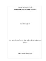 Luận văn Thạc sĩ Khoa học: Chế tạo và nghiên cứu tính chất của vật liệu nano Zn2SnO4