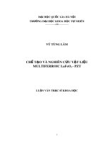 Luận văn Thạc sĩ Khoa học: Chế tạo và nghiên cứu vật liệu Multiferroic (LaFeO3-PZT)