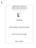 Luận văn Thạc sĩ Toán học: Bài toán định vị và một số ứng dụng