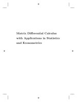 Matrix differential calculus with applications in statistics and econometrics vol 3 