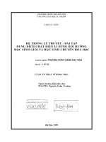 Luận án Thạc sĩ khoa học: Hệ thống lý thuyết - bài tập Dung dịch chất điện li dùng bồi dưỡng học sinh giỏi và học sinh chuyên Hóa học