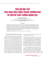 Thái độ học tập của sinh viên tiếng Trung thương mại và vấn đề chất lượng giảng dạy