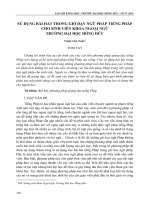 Sử dụng bài hát trong giờ dạy ngữ pháp tiếng Pháp cho sinh viên khoa Ngoại ngữ trường Đại học Hồng Đức
