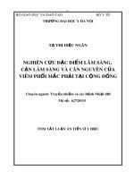 Tóm tắt Luận án Tiến sĩ Y học: Nghiên cứu đặc điểm lâm sàng, cận lâm sàng và căn nguyên của viêm phổi mắc phải tại cộng đồng