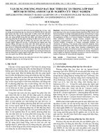 Vận dụng phương pháp dạy học theo dự án trong lớp học biên dịch tiếng Anh du lịch: Nghiên cứu thực nghiệm