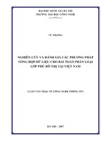 Tóm tắt Luận văn Thạc sĩ Công nghệ thông tin: Nghiên cứu và đánh giá các phương pháp tổng hợp dữ liệu cho bài toán phân loại lớp phủ đô thị tại Việt Nam