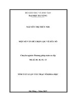 Tóm tắt luận văn Thạc sĩ Khoa học: Một số vấn đề chọn lọc về dãy số