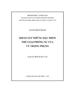 Luận án Tiến sĩ Ngữ văn: Khảo sát những đặc điểm thể loại phóng sự của Vũ Trọng Phụng