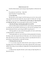 Tóm tắt luận văn Thạc sĩ: Phát triển dịch vụ phi tín dụng của Ngân hàng Đầu tư và Phát triển Việt Nam