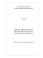 Luận văn Thạc sĩ Khoa học: Sử dụng các phương pháp tính toán chỉ số chất lượng nước cho một số sông thuộc lưu vực sông Nhuệ - sông Đáy