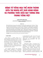 Động từ tiếng Nga thể hoàn thành biểu thị nghĩa kết quả hành động và phương thức biểu đạt tương ứng trong tiếng Việt