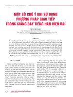 Một số chú ý khi sử dụng phương pháp giao tiếp trong giảng dạy tiếng Hán hiện đại