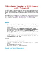 30 Topic related vocabulary for IELTS speaking part 3 + writing task 2