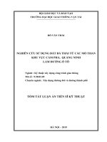 Tóm tắt Luận án tiến sĩ Kỹ thuật: Nghiên cứu sử dụng đất đá thải từ các mỏ than khu vực Cẩm Phả, Quảng Ninh làm đường ô tô