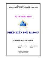 Luận văn Thạc sĩ Toán học: Phép biến đổi Radon