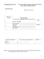 Đề thi lập đội tuyển học sinh giỏi cấp tỉnh Quảng Ninh môn: Tiếng Pháp - Lớp 12 (Năm học 2012-2013)