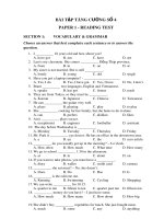 Bài tập tăng cường số 4 môn Tiếng Anh