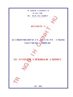 Luận án Thạc sĩ Khoa học kinh tế: Giải pháp thu hút đầu tư trực tiếp nước ngoài vào tỉnh Thừa Thiên Huế