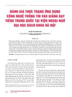 Đánh giá thực trạng ứng dụng công nghệ thông tin vào giảng dạy tiếng Trung Quốc tại Viện Ngoại ngữ Đại học Bách khoa Hà Nội