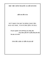 Tóm tắt Luận án Tiến sĩ Lịch sử: Hoạt động của một số Đảng Cộng sản khu vực Nam Á từ năm 1991 đến năm 2011