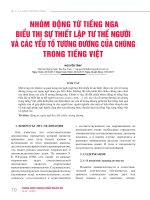 Nhóm động từ tiếng Nga biểu thị sự thiết lập tư thế người và các yếu tố tương đương của chúng trong tiếng Việt