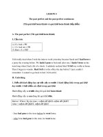 Lesson 4: The past perfect and the past perfect continuous (Thì quá khứ hoàn thành và quá khứ hoàn thành tiếp diễn)