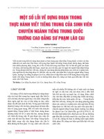 Một số lỗi về dựng đoạn trong thực hành viết tiếng Trung của sinh viên chuyên ngành tiếng Trung Quốc trường Cao đẳng Sư phạm Lào Cai
